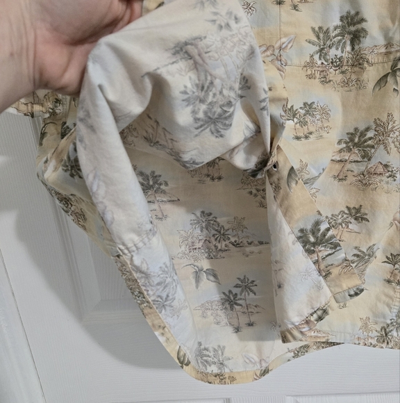 Pierre Cardin Men's Button Down Shirt Sz Large Cotton Vacation Tropical - Picture 7 of 11